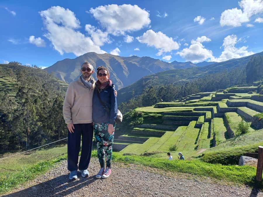 From Cusco: Chinchero, Moray, Maras, Ollantaytambo, Pisaq - Chinchero: alpaca fiber and an Inca enclosure