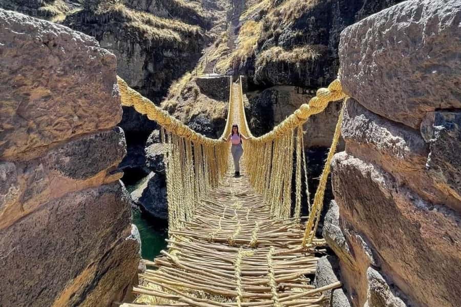 From Cusco: Inka Suspension Bridge Qeswachaca - Qeswachaka - The Pabellones Mini-Volcano Stop