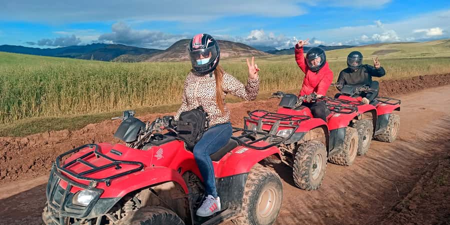 From Cuzco: Salt Mines and Moray Ruins ATV Adventure - Riding toward the Maras Salt Mines