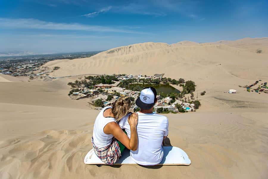 From Huacachina: Sandboarding and Dune Buggy Tour + Income - The dune buggy ride across open sand