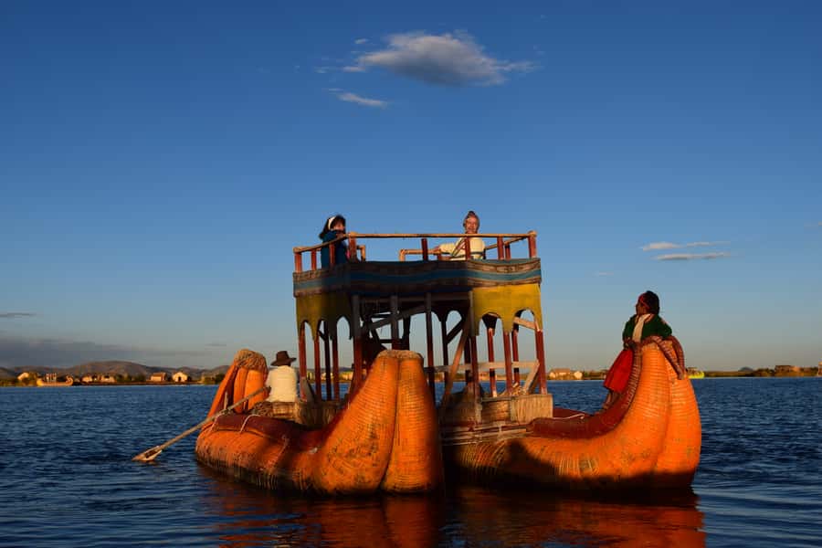 From Puno: 3-Hour Uros Floating Islands Tour - From central Puno to open water