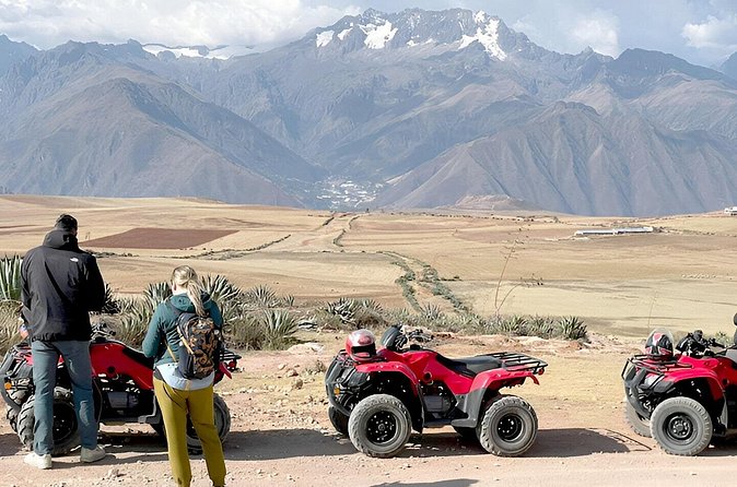 Tour Atvs Spiritual Maras Moray and Salineras - Riding through fields beneath Veronica